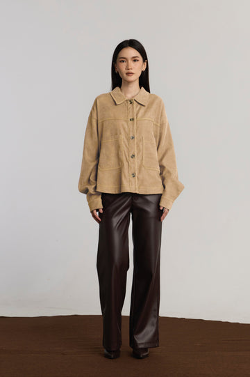 LEONA CASUAL TOP - BROWN