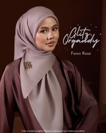GLITZ ORGANDY - FAWN ROSE