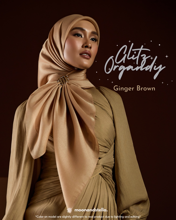 GLITZ ORGANDY - GINGER BROWN