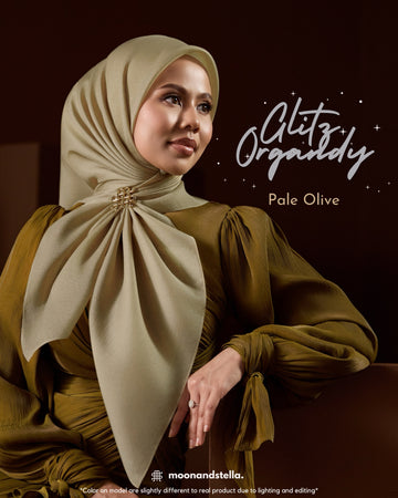 GLITZ ORGANDY - PALE OLIVE