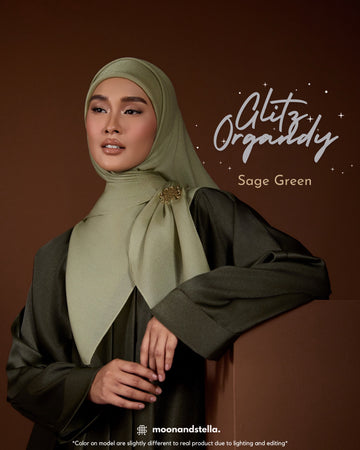 SCM GLITZ ORGANDY - SAGE GREEN
