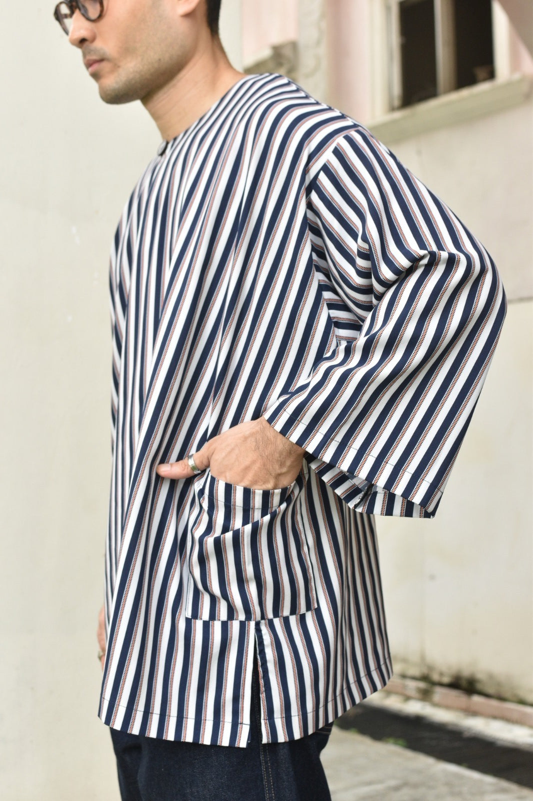 TULUS - HATTA OVERSIZE DARK BLUE STRIPE