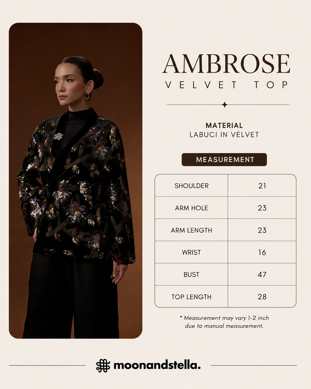 AMBROSE VELVET TOP - MARIE