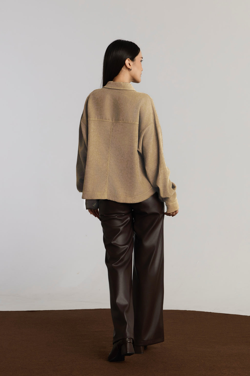 LEONA CASUAL TOP - BROWN