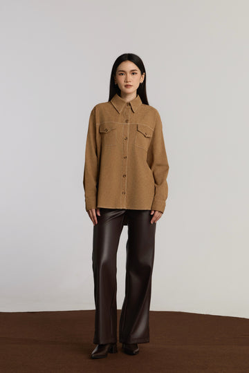 KENDRA CASUAL TOP - BROWN