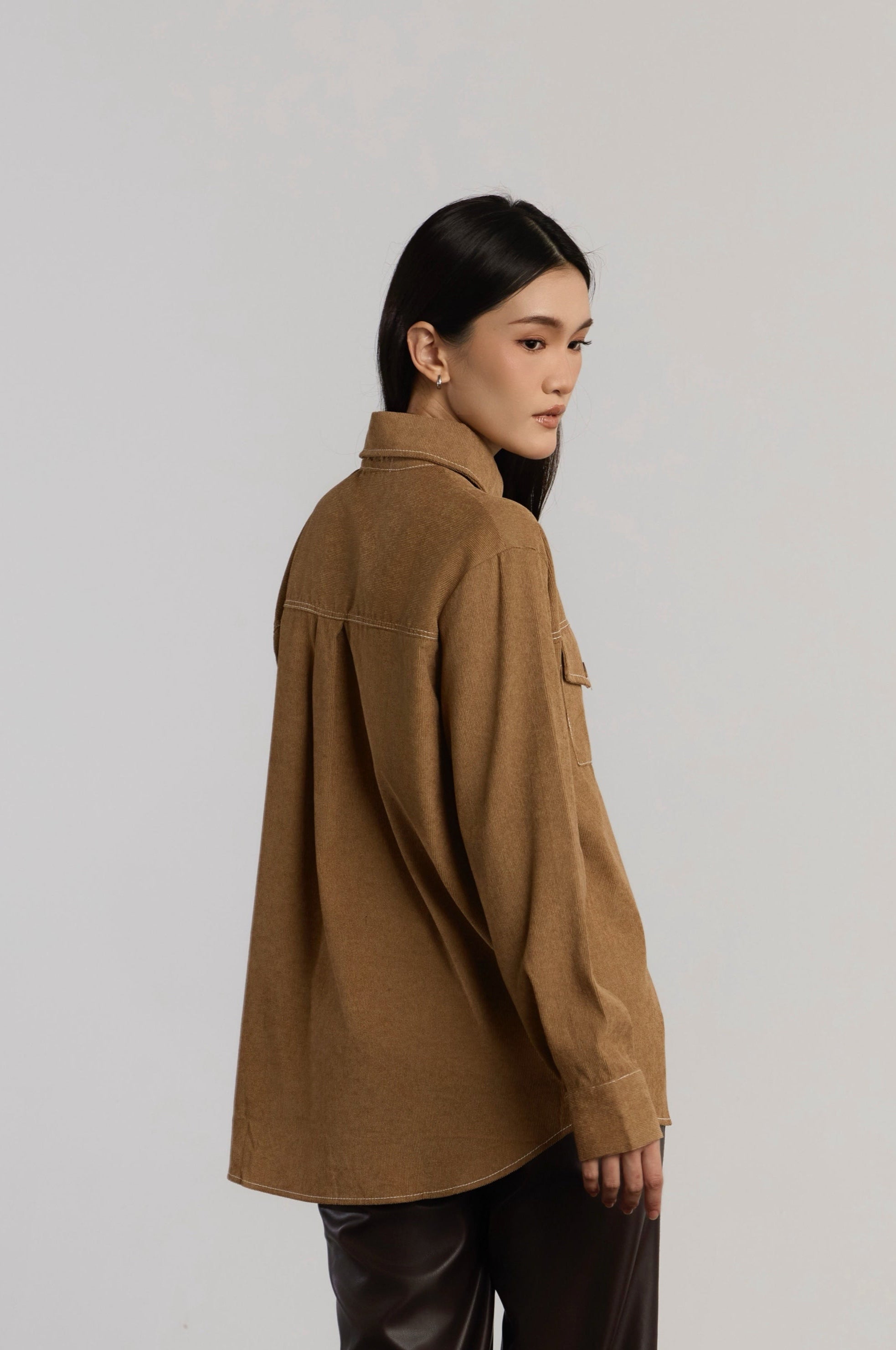 KENDRA CASUAL TOP - BROWN