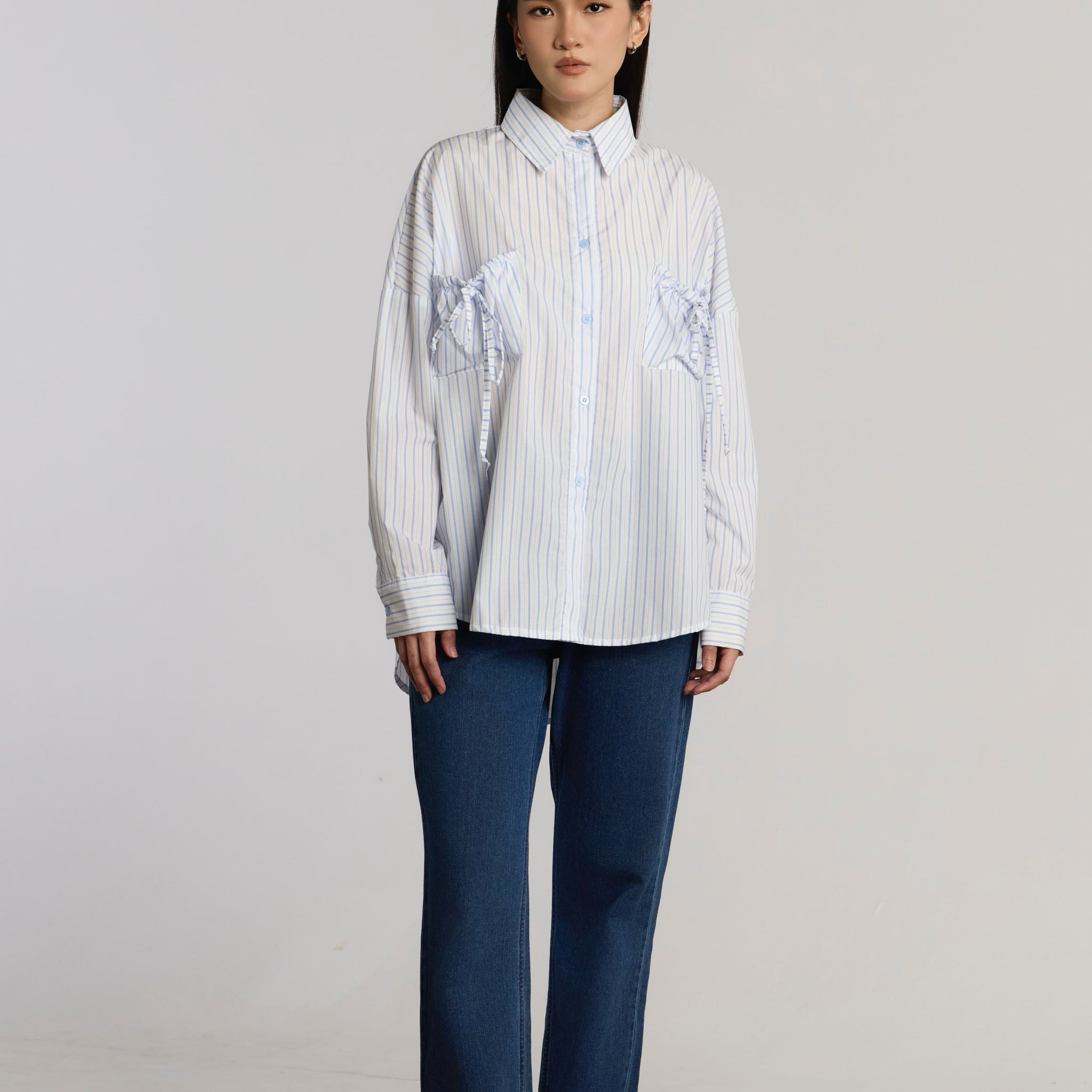 AMELIA CASUAL TOP - SOFT BLUE