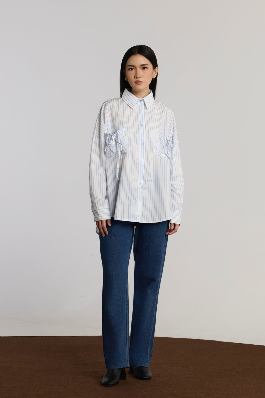 AMELIA CASUAL TOP - SOFT BLUE
