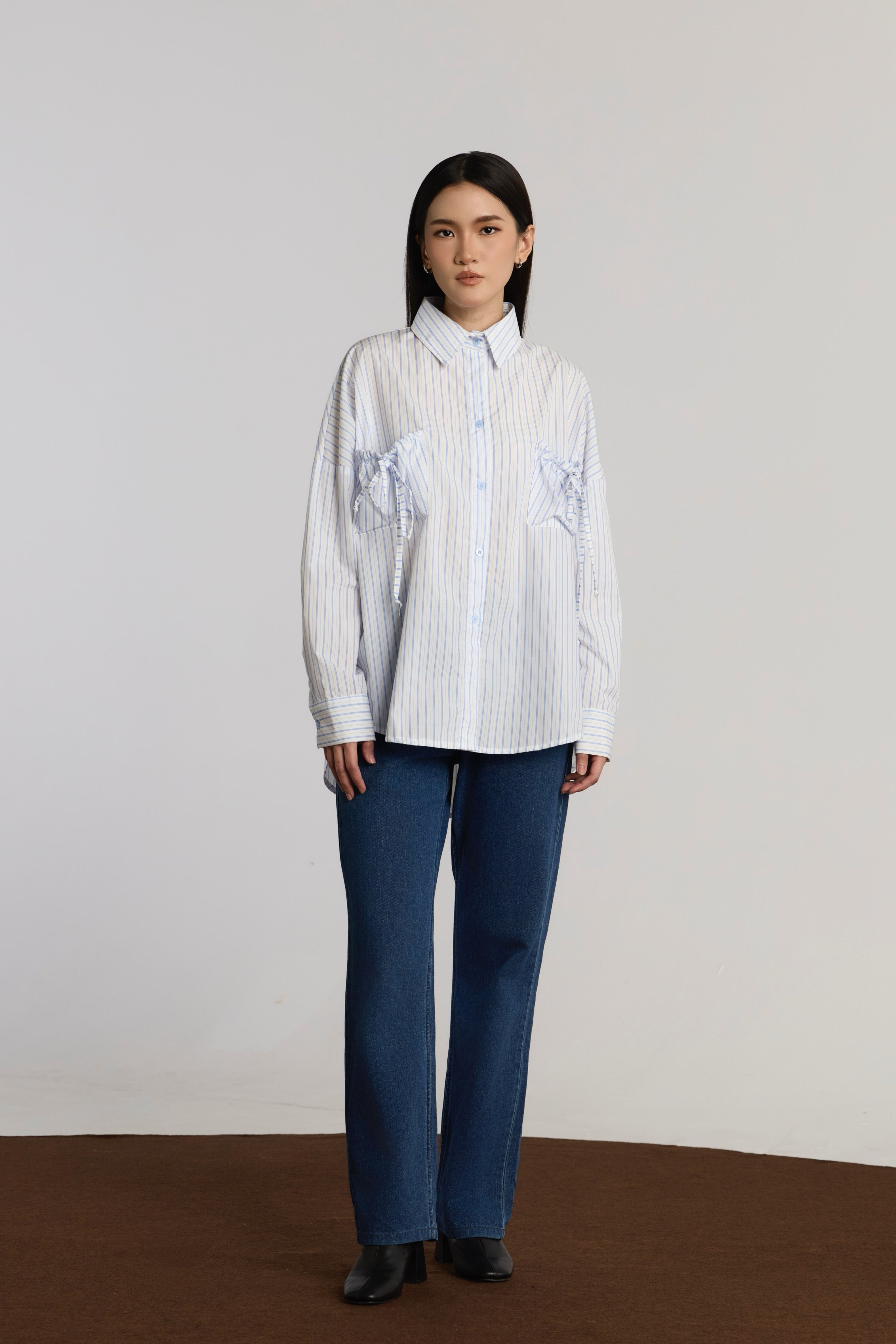 AMELIA CASUAL TOP - SOFT BLUE