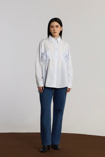 AMELIA CASUAL TOP - SOFT BLUE