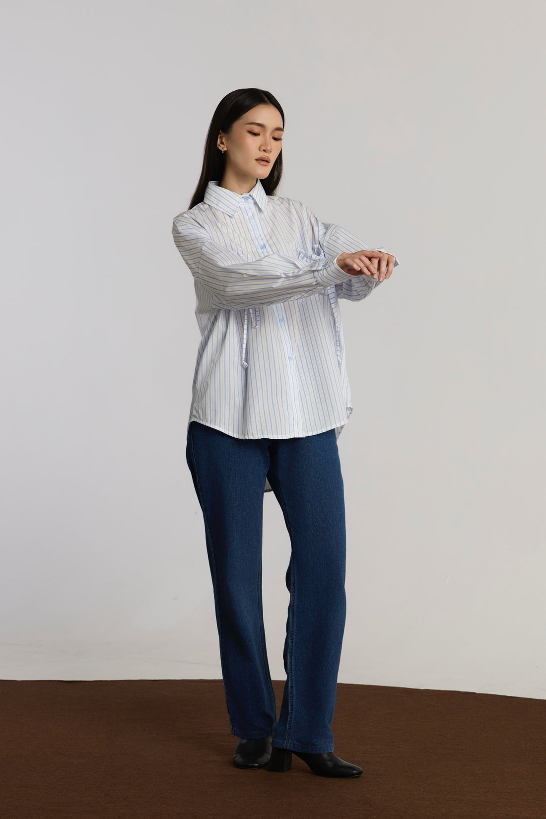AMELIA CASUAL TOP - SOFT BLUE