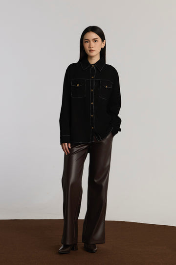 KENDRA CASUAL TOP - BLACK