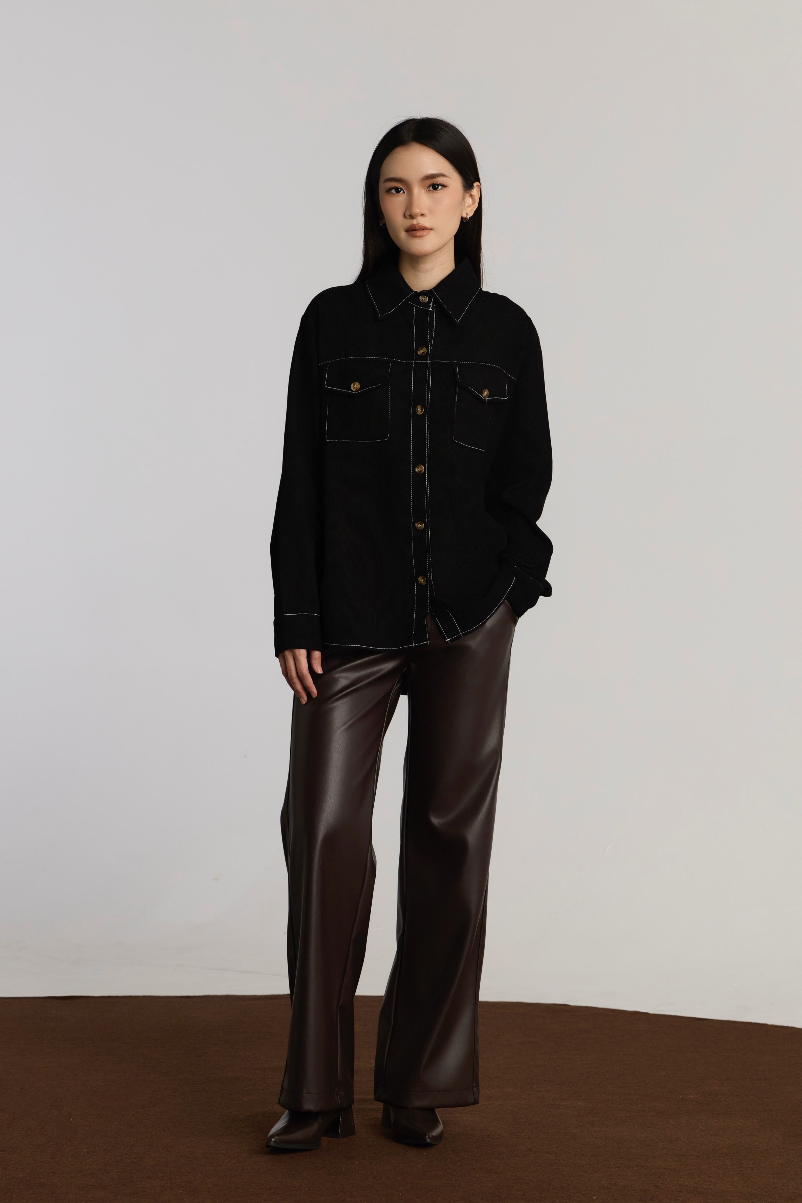 KENDRA CASUAL TOP - BLACK