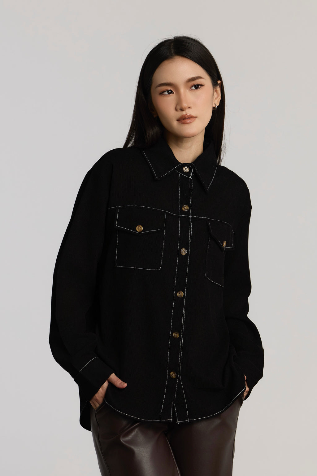 KENDRA CASUAL TOP - BLACK