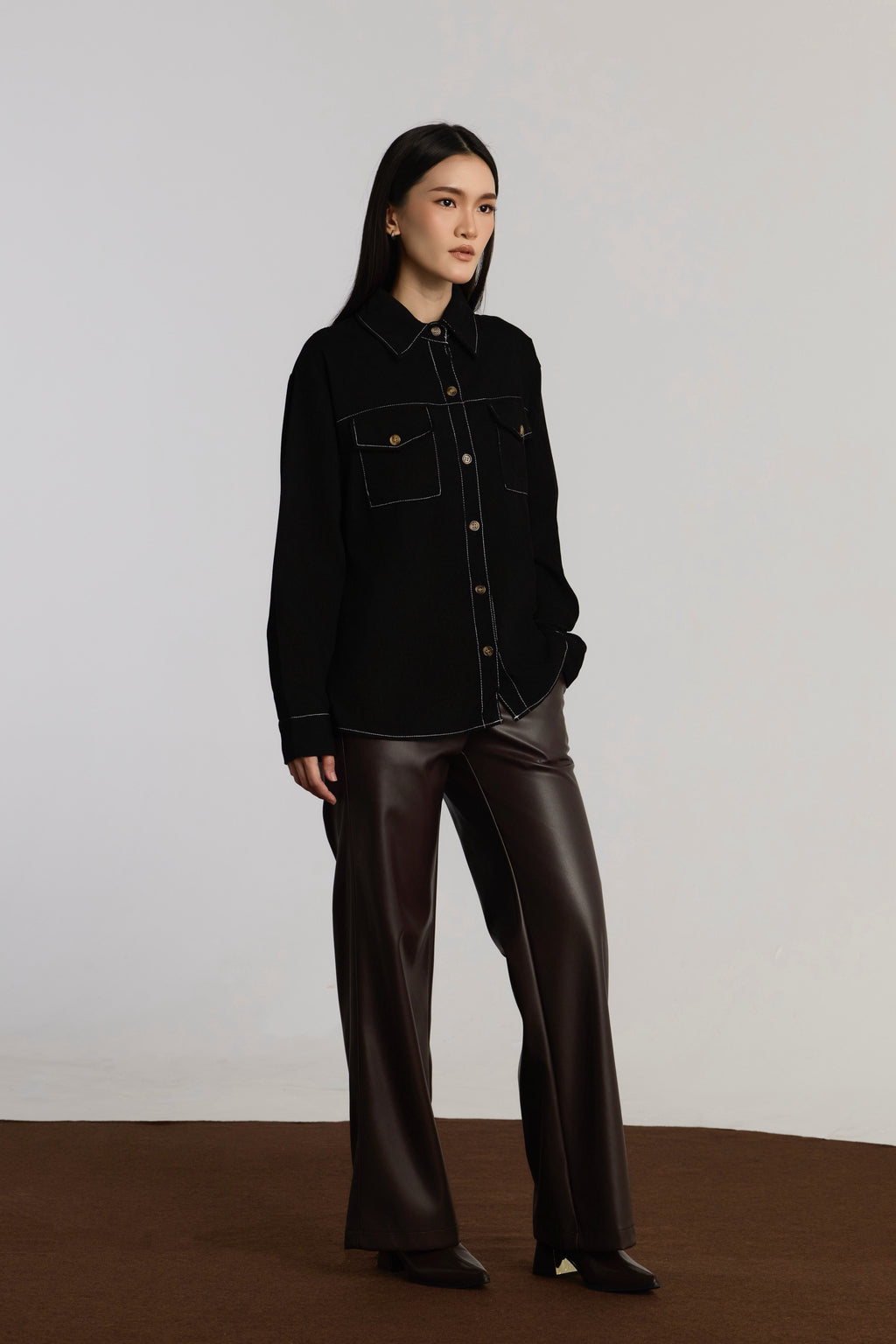 KENDRA CASUAL TOP - BLACK