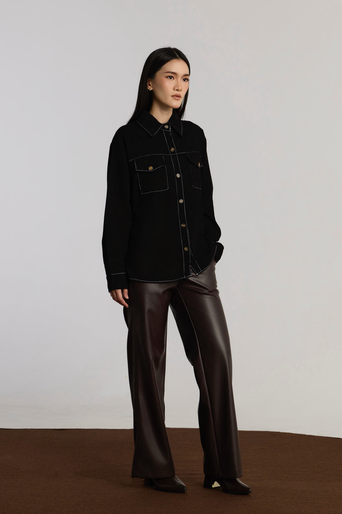 KENDRA CASUAL TOP - BLACK