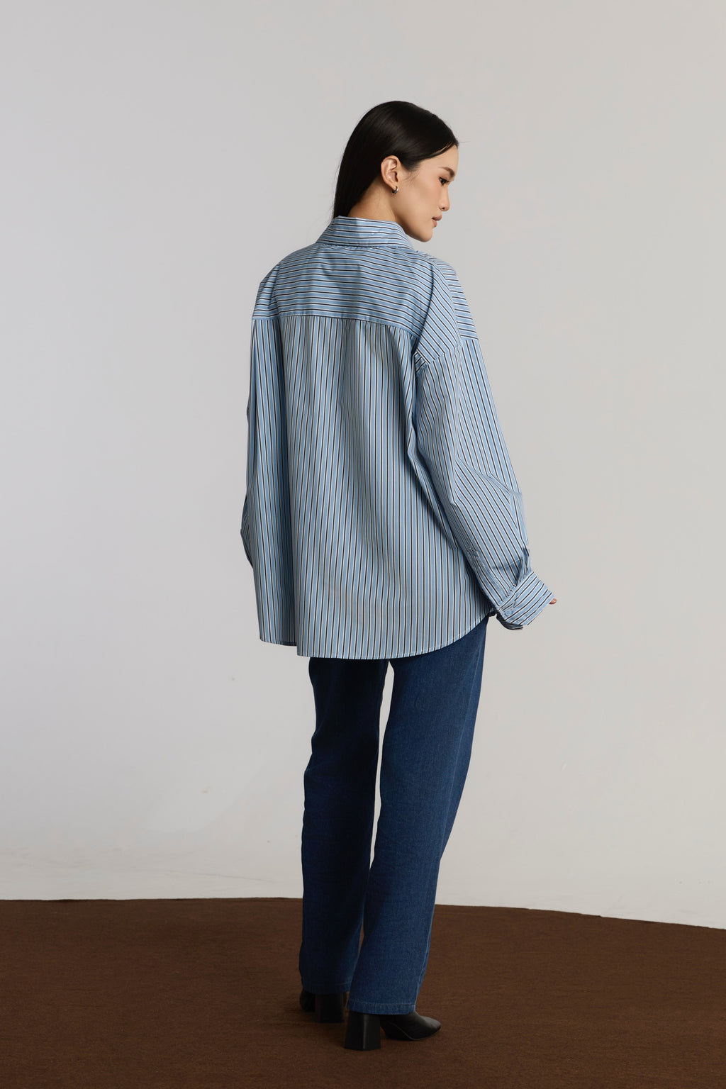AVERY CASUAL TOP - BLUE BLACK