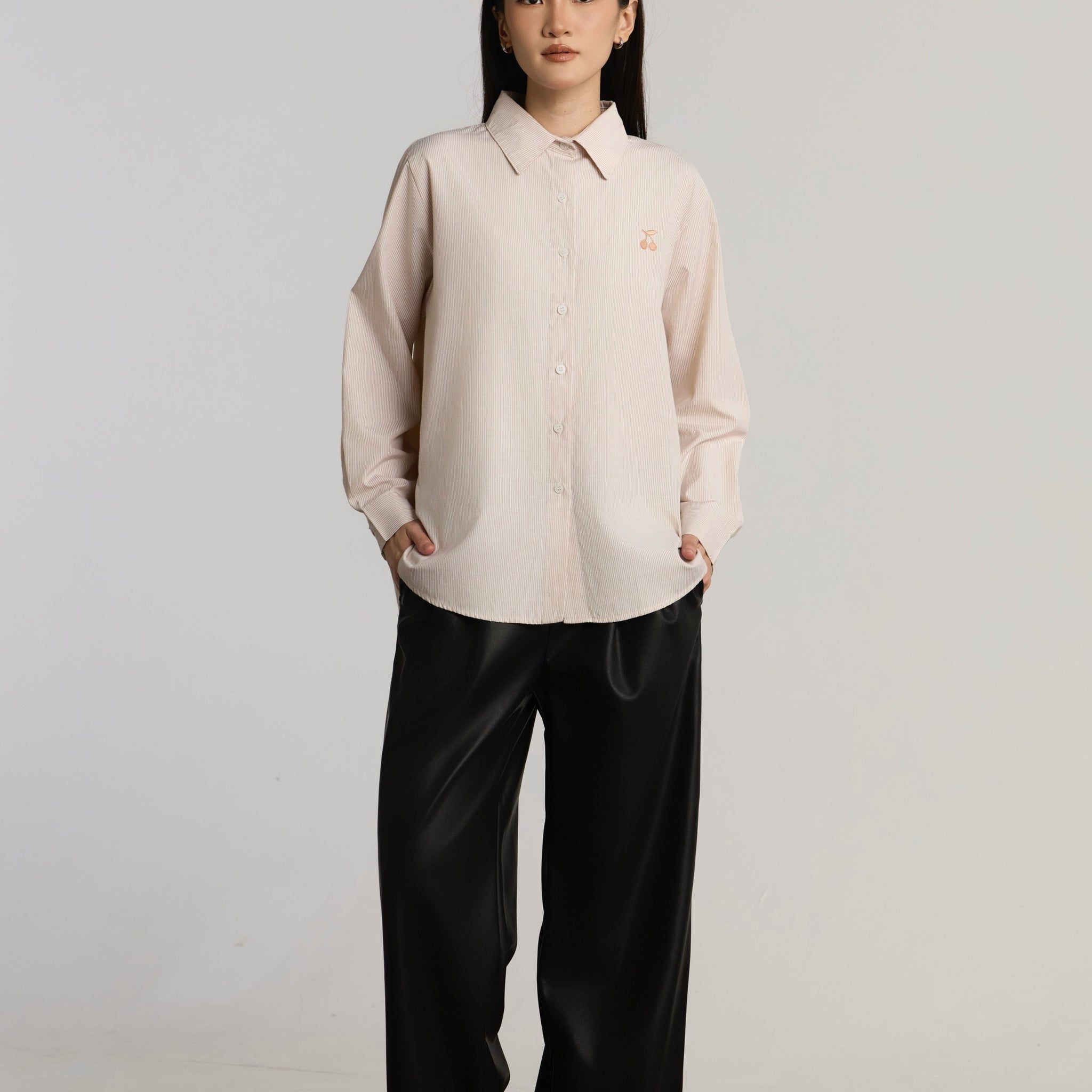 CUMI CASUAL TOP - BROWN