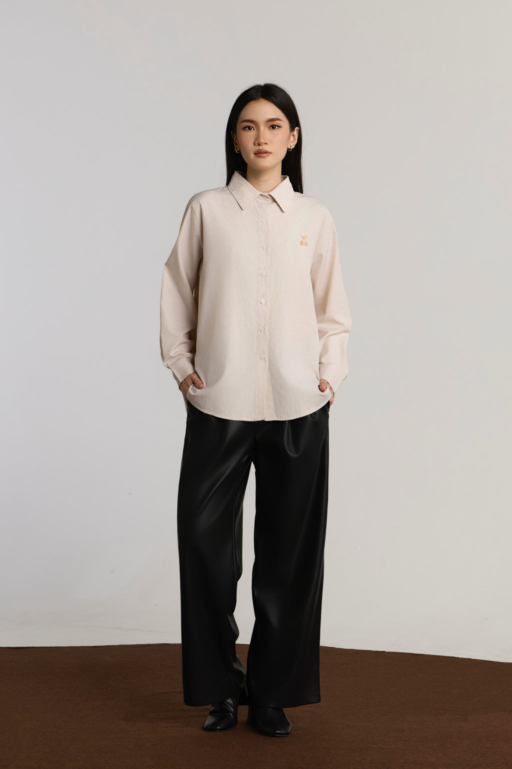 CUMI CASUAL TOP - BROWN
