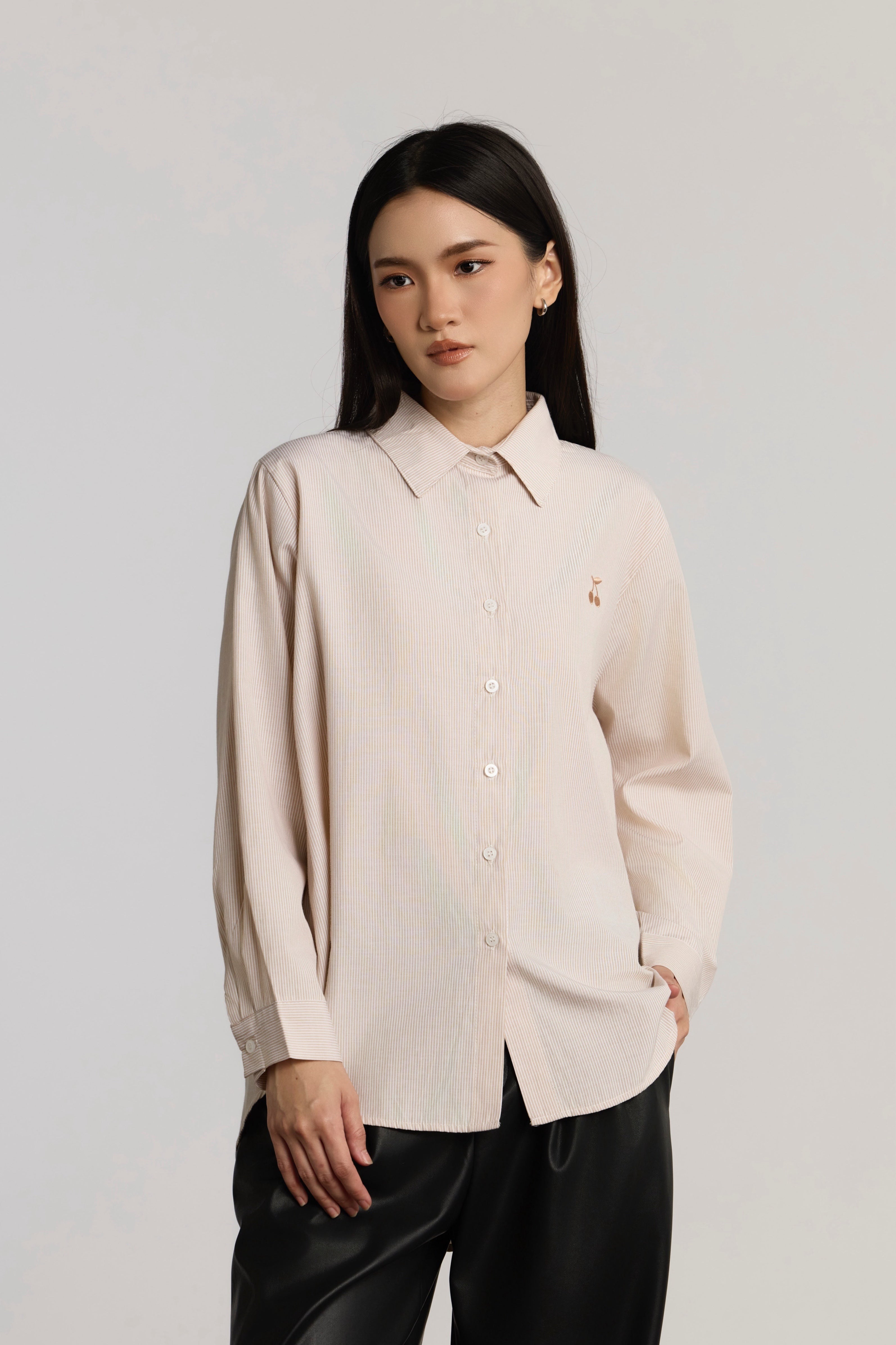 CUMI CASUAL TOP - BROWN