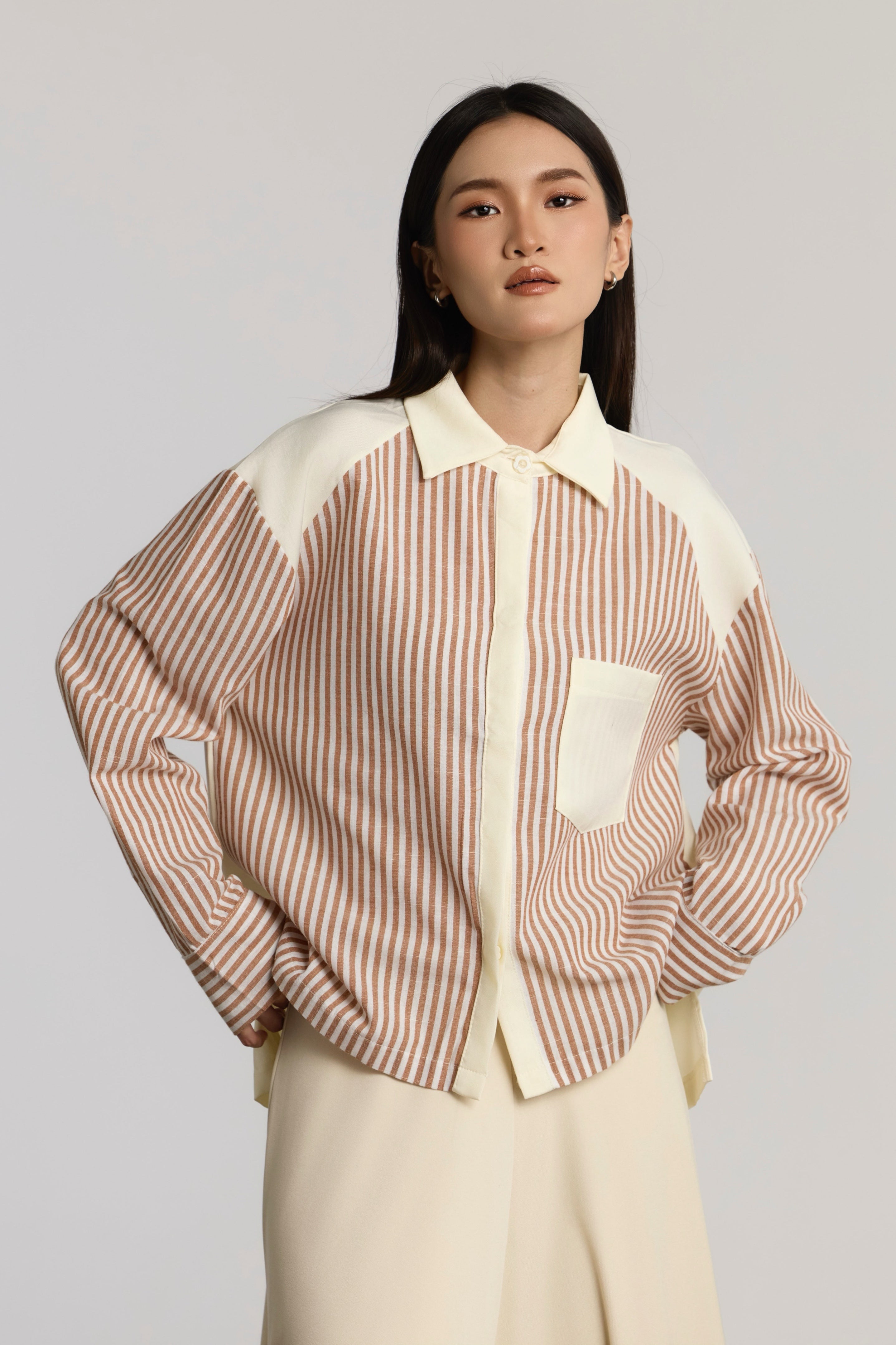 KELSIE CASUAL TOP - BROWN