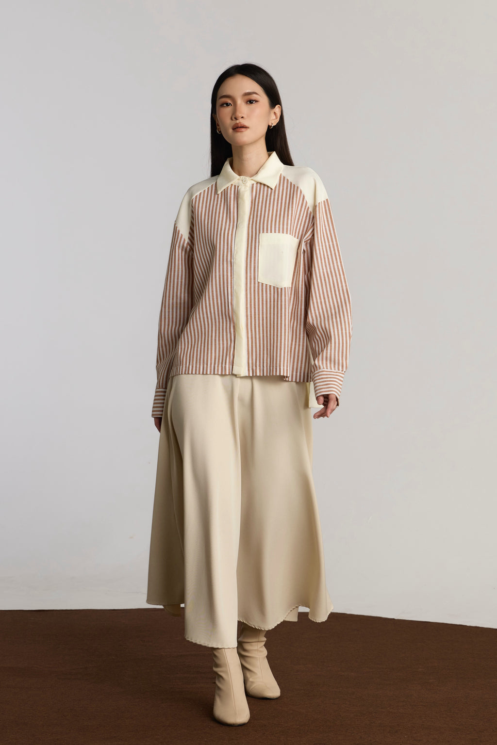 KELSIE CASUAL TOP - BROWN