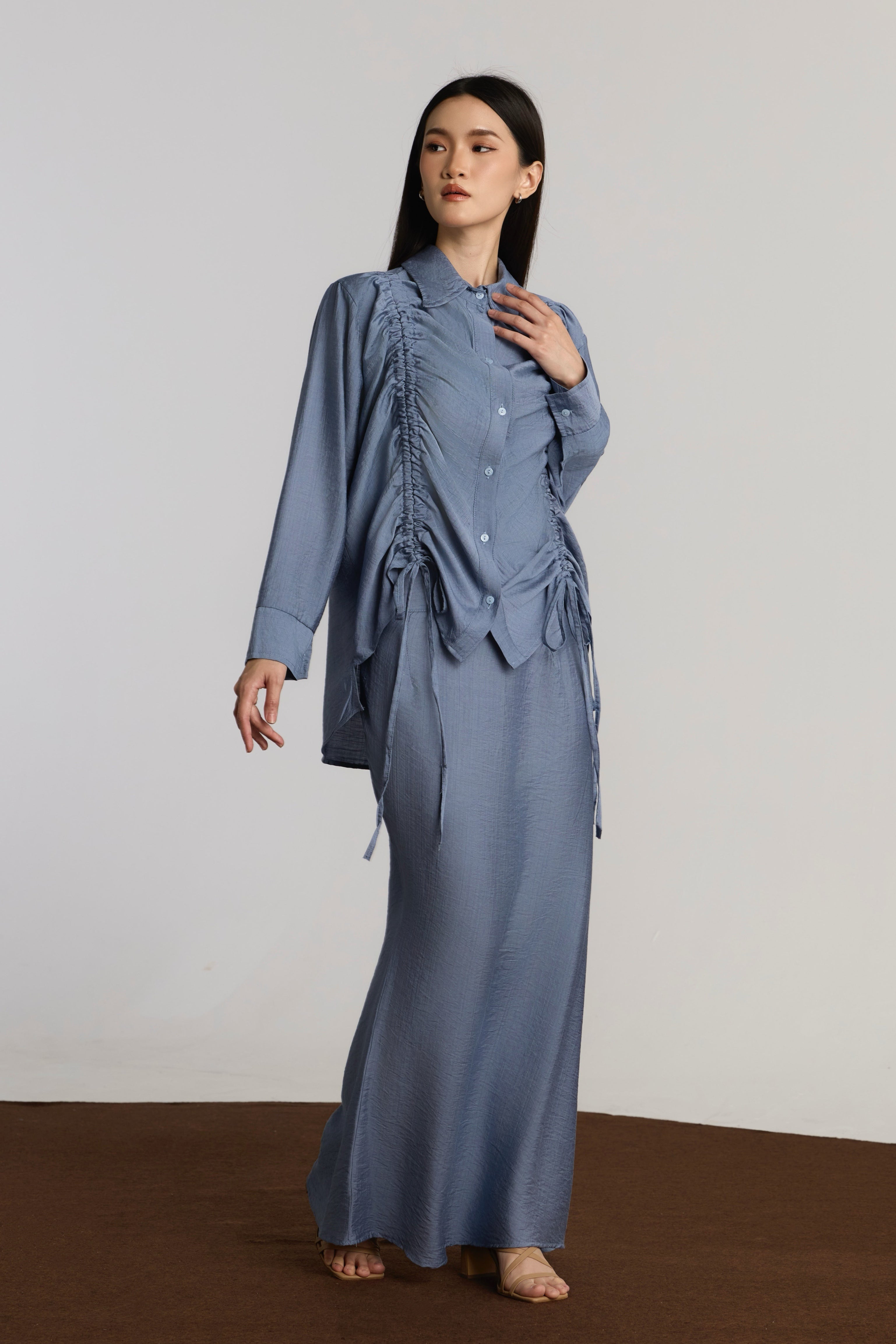 KIANIE TOP & SKIRT SET - BLUE