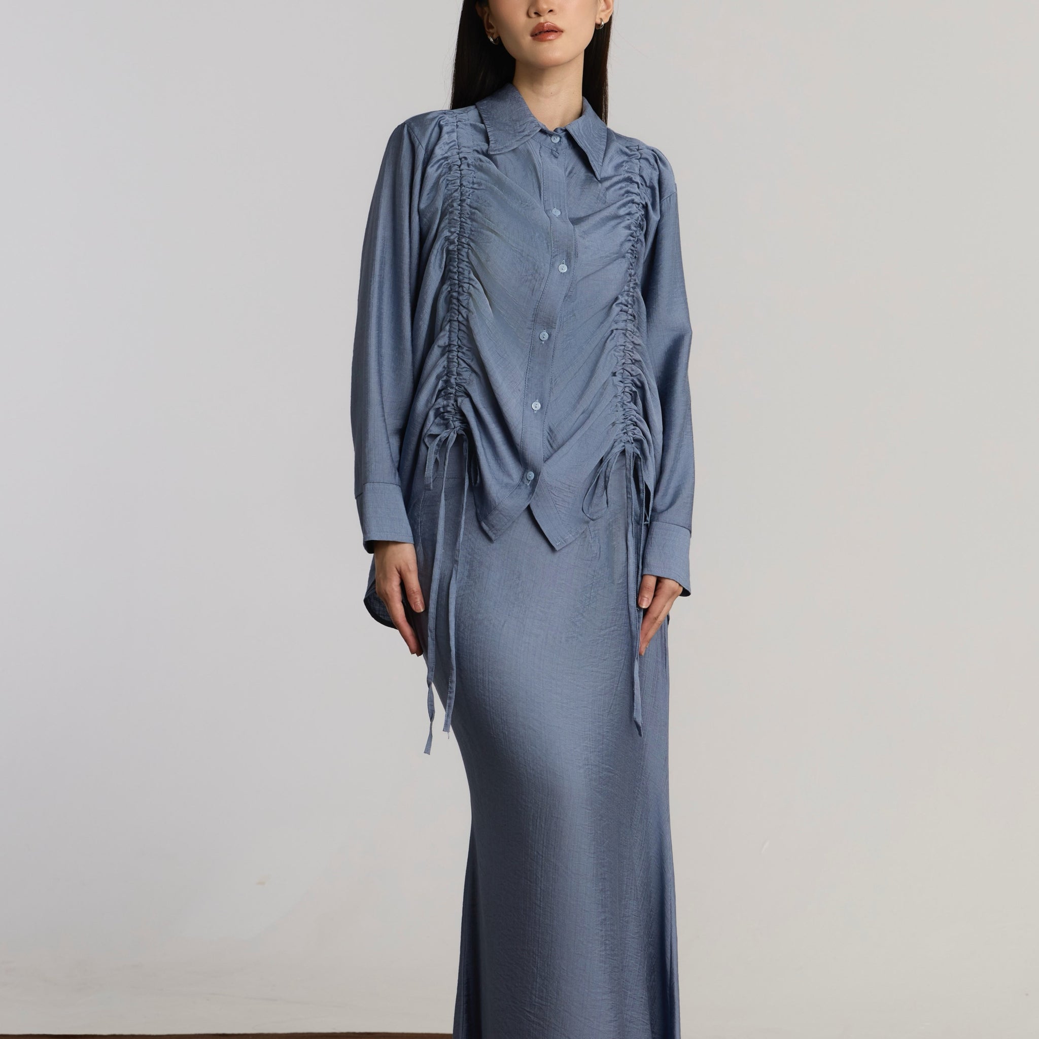 KIANIE TOP & SKIRT SET - BLUE