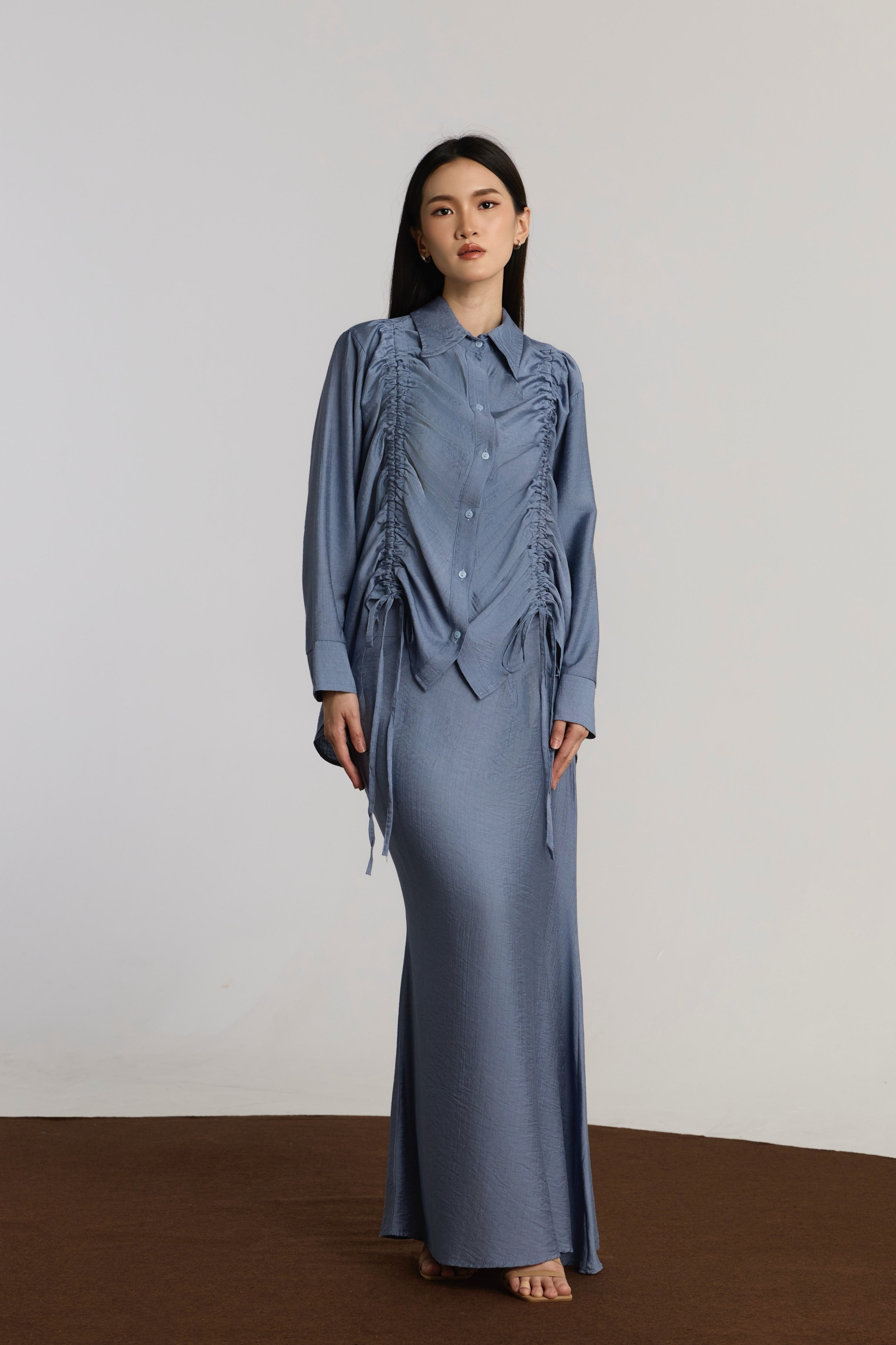 KIANIE TOP & SKIRT SET - BLUE