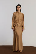 KIANIE TOP & SKIRT SET - BROWN