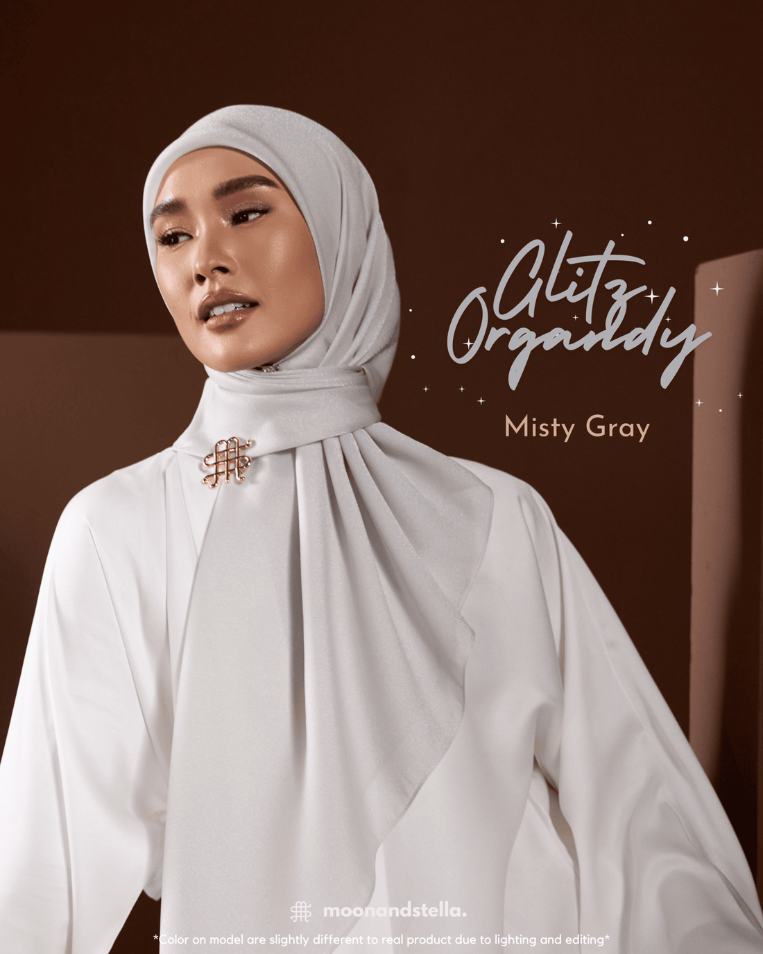 GLITZ ORGANDY - MISTY GRAY