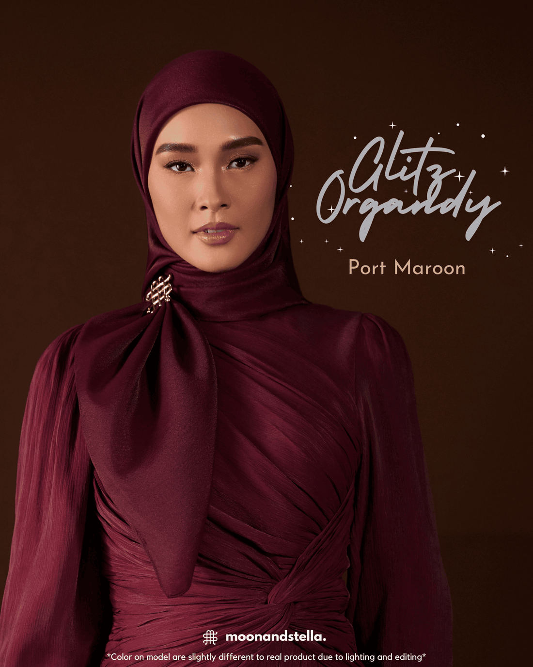GLITZ ORGANDY - PORT MAROON