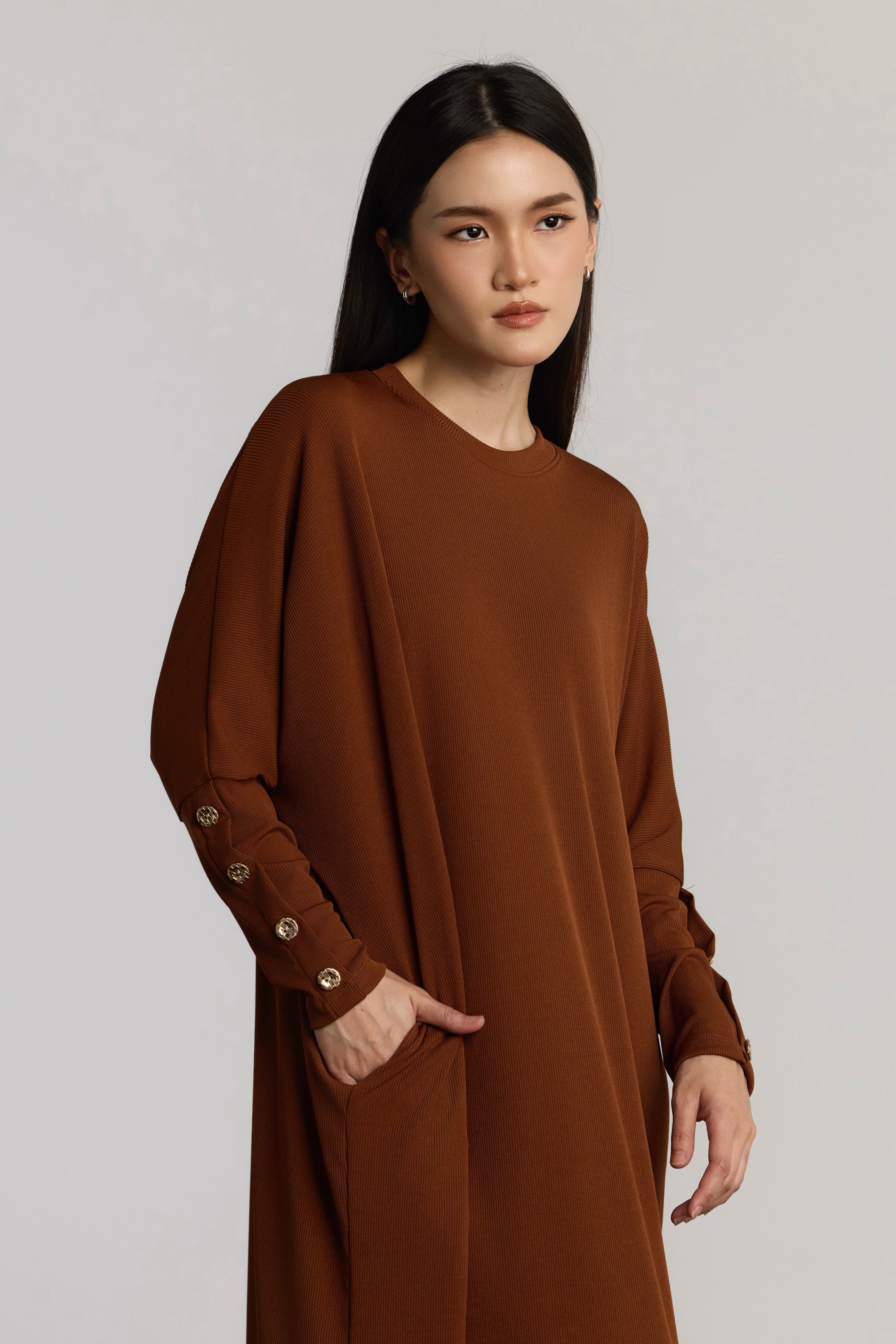 WARDA BLOUSE - CARAMEL BROWN