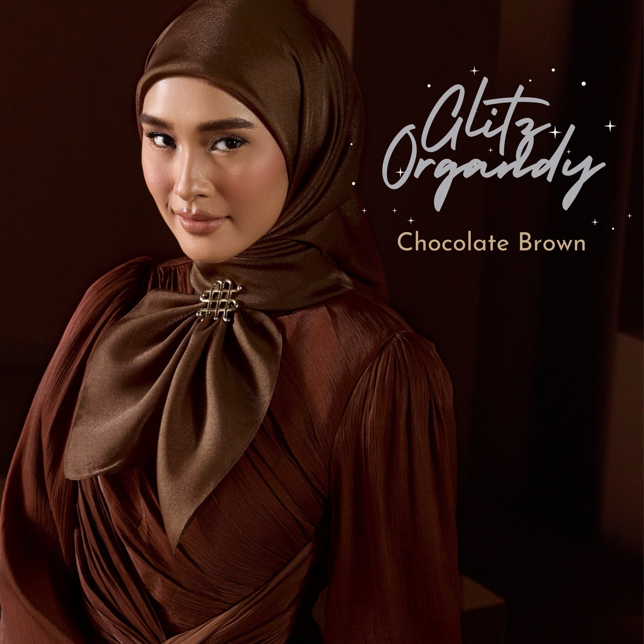 SCM GLITZ ORGANDY - CHOCOLATE BROWN