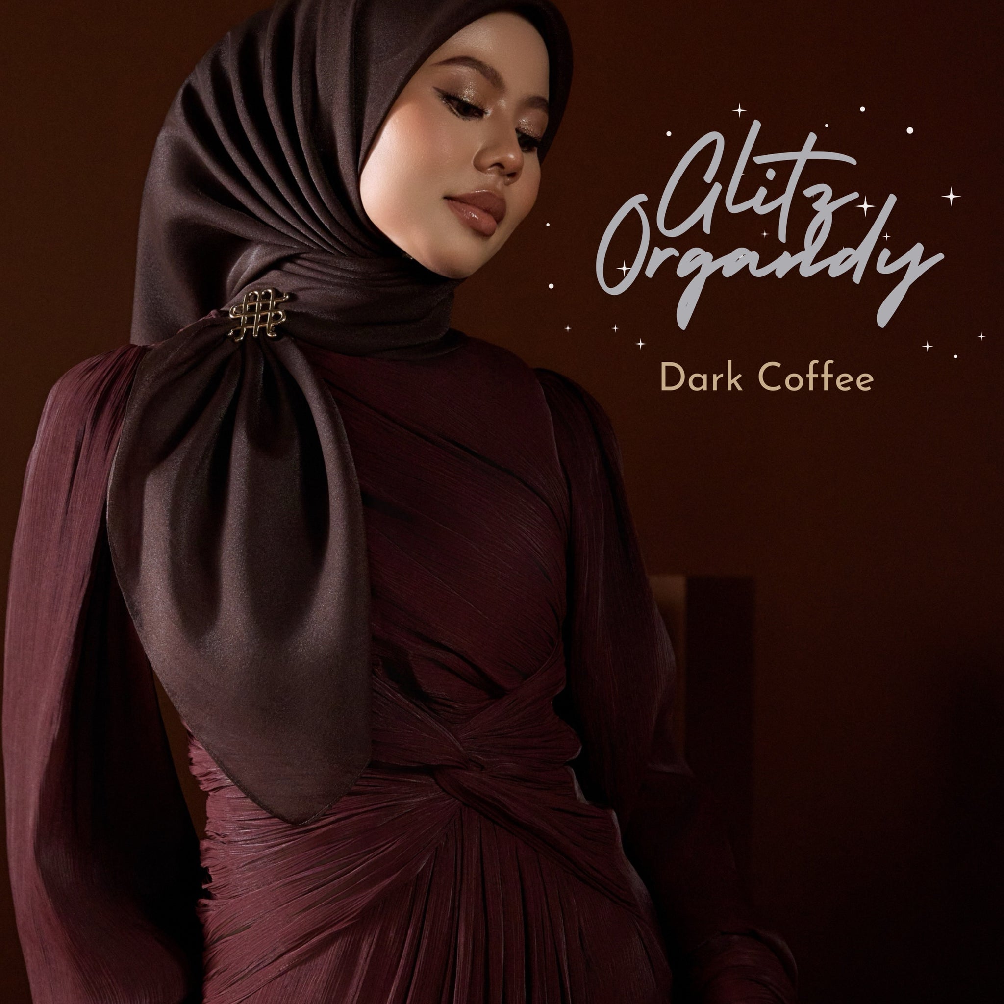 SCM GLITZ ORGANDY - DARK COFFEE
