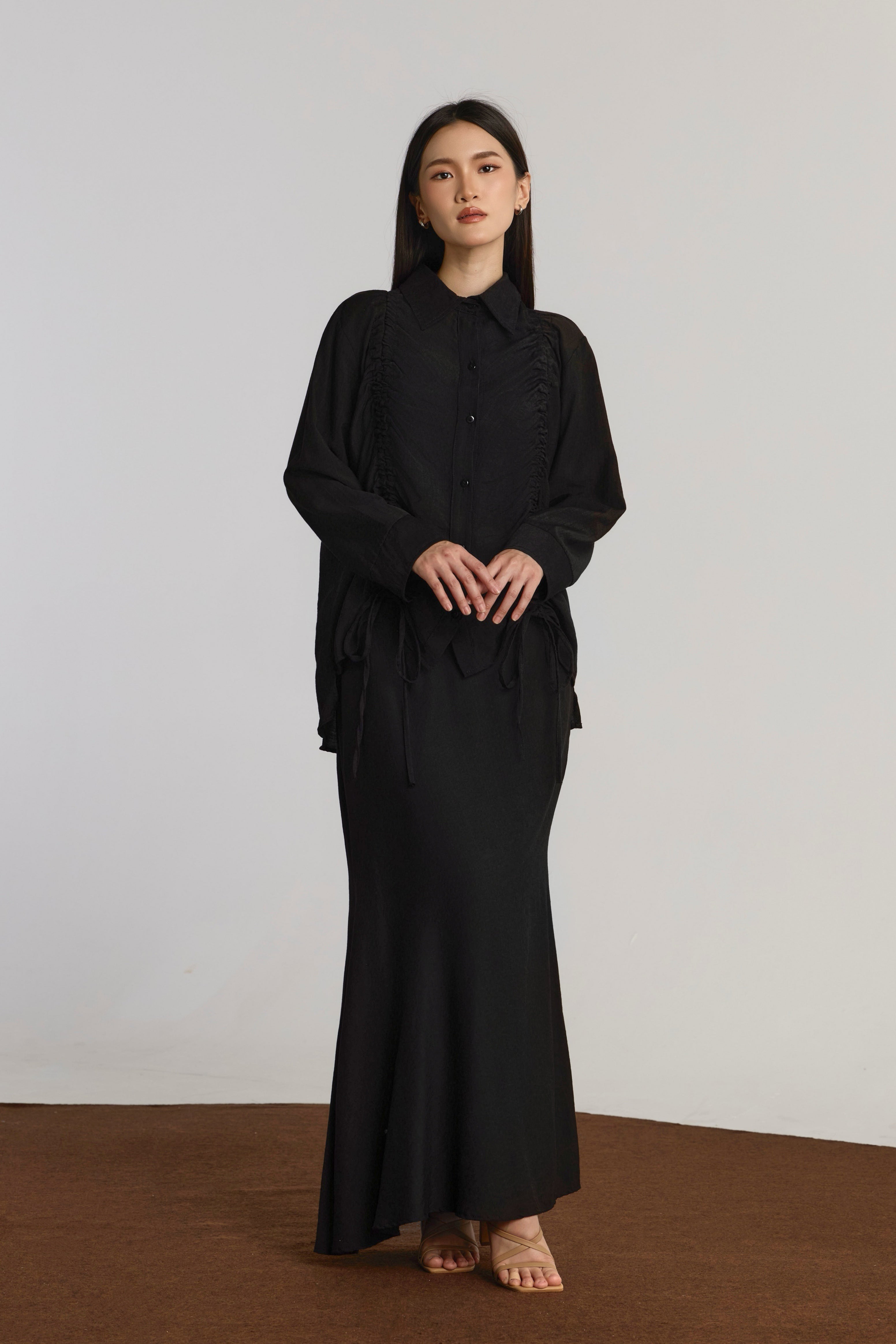 KIANIE TOP & SKIRT SET - BLACK