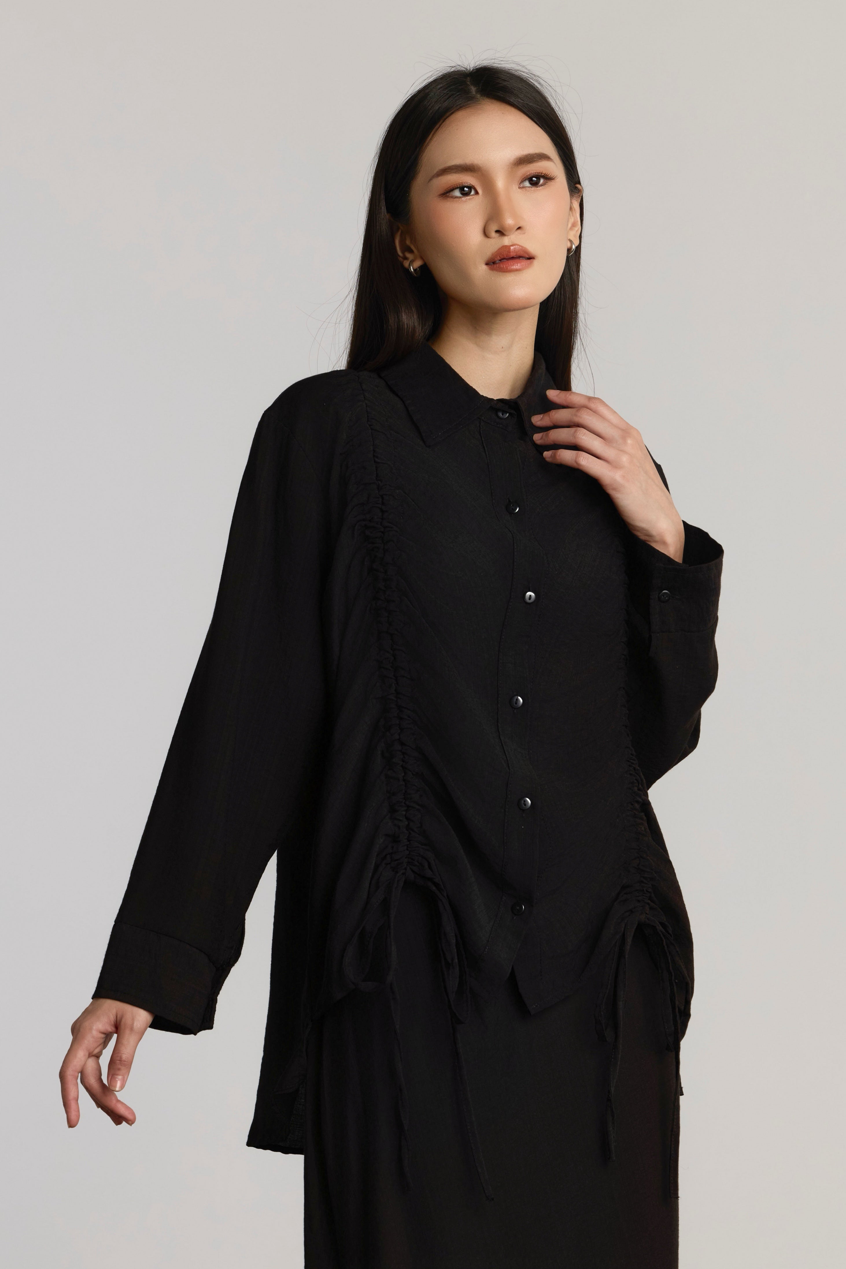 KIANIE TOP & SKIRT SET - BLACK