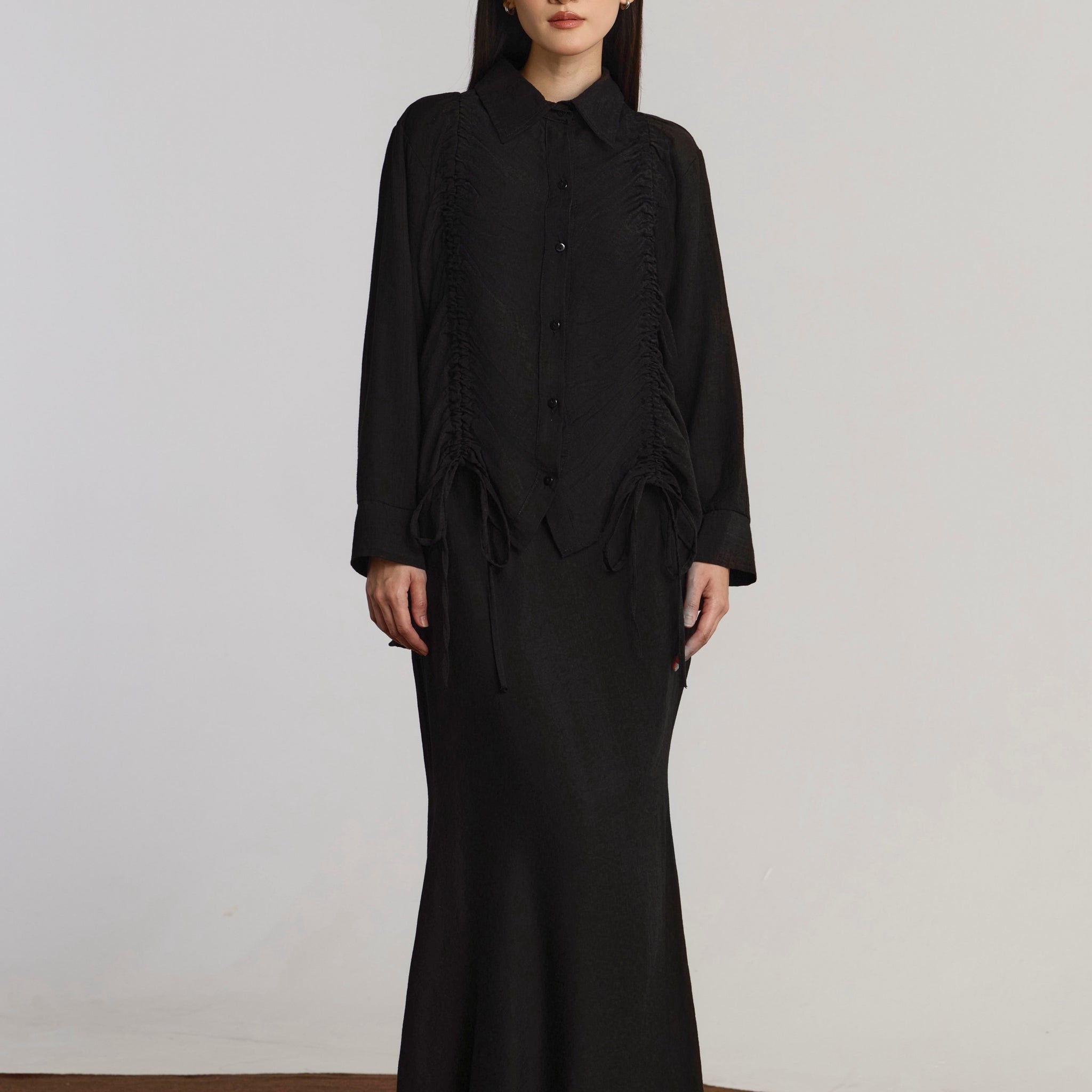 KIANIE TOP & SKIRT SET - BLACK