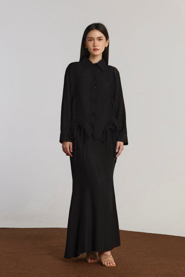 KIANIE TOP & SKIRT SET - BLACK