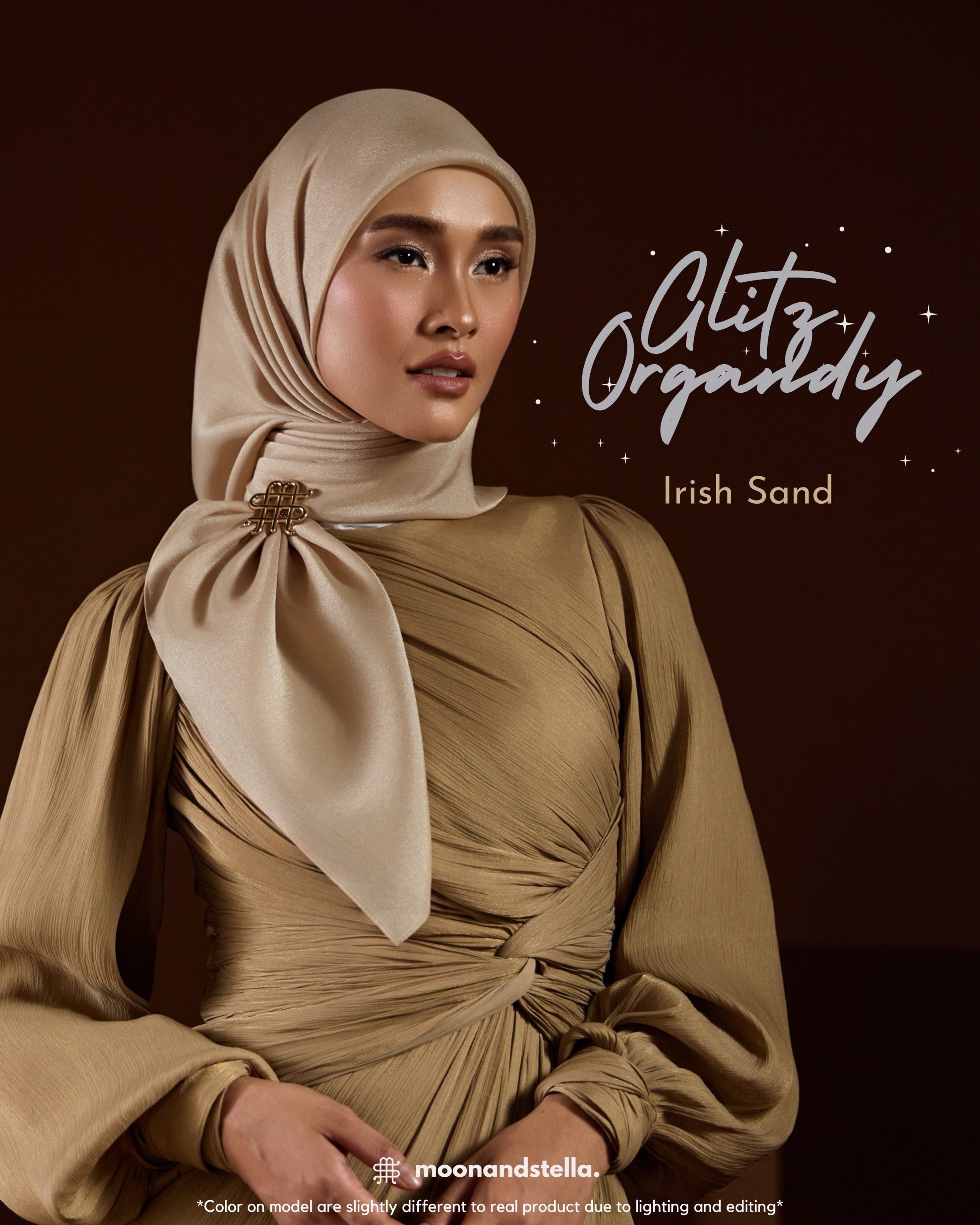 GLITZ ORGANDY - IRISH SAND