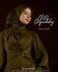 GLITZ ORGANDY - OLIVE GOLD