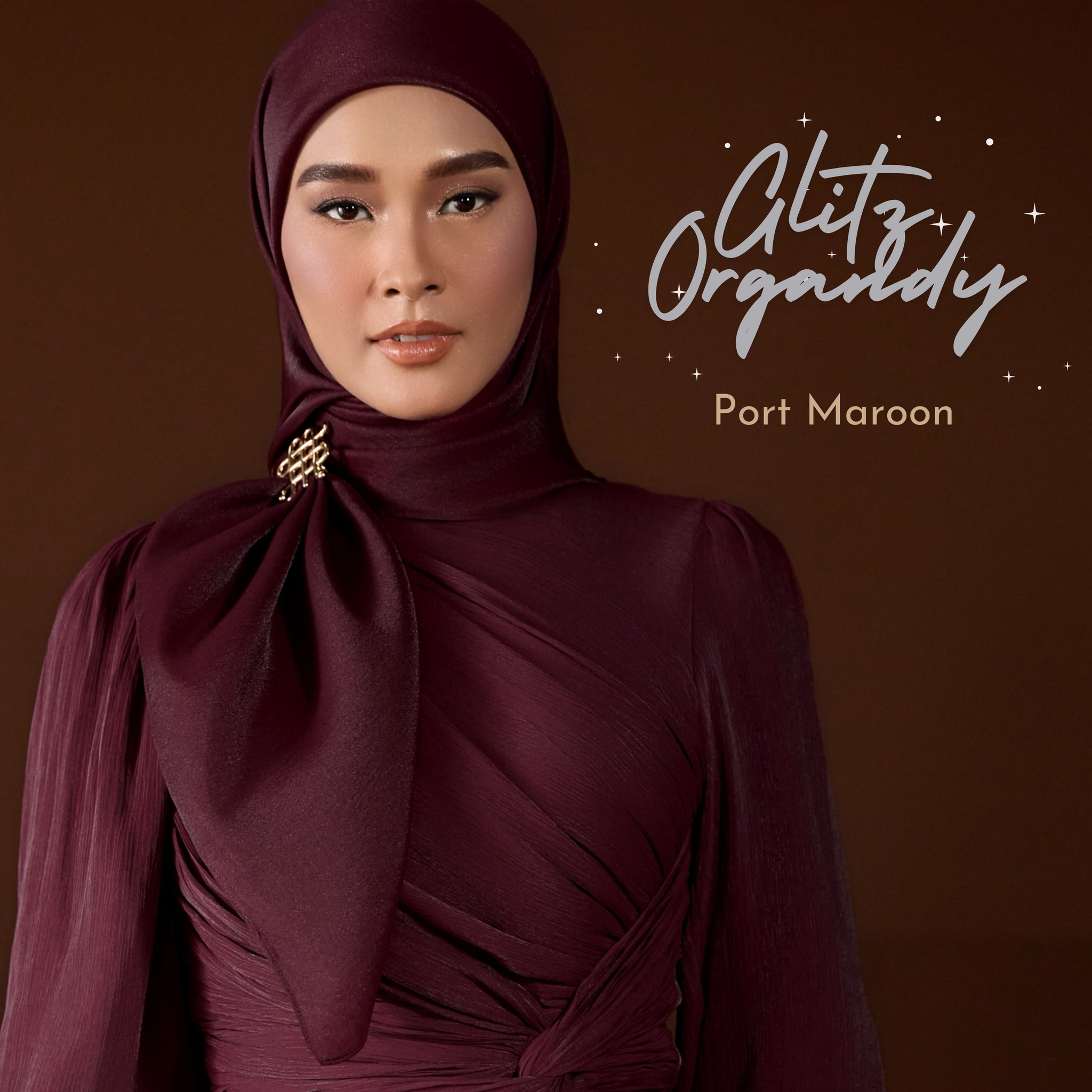 GLITZ ORGANDY - PORT MAROON