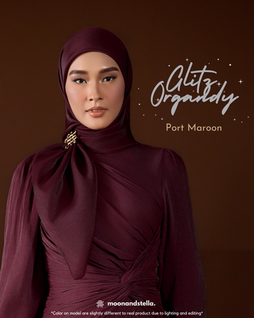 GLITZ ORGANDY - PORT MAROON