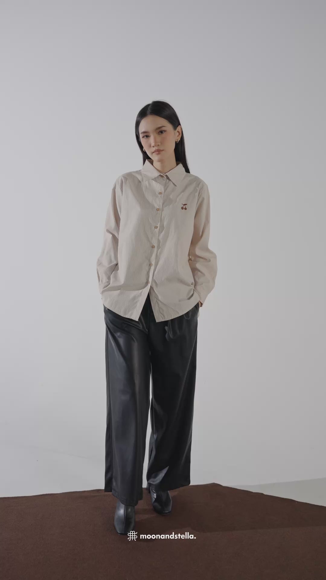 CUMI CASUAL TOP - BROWN