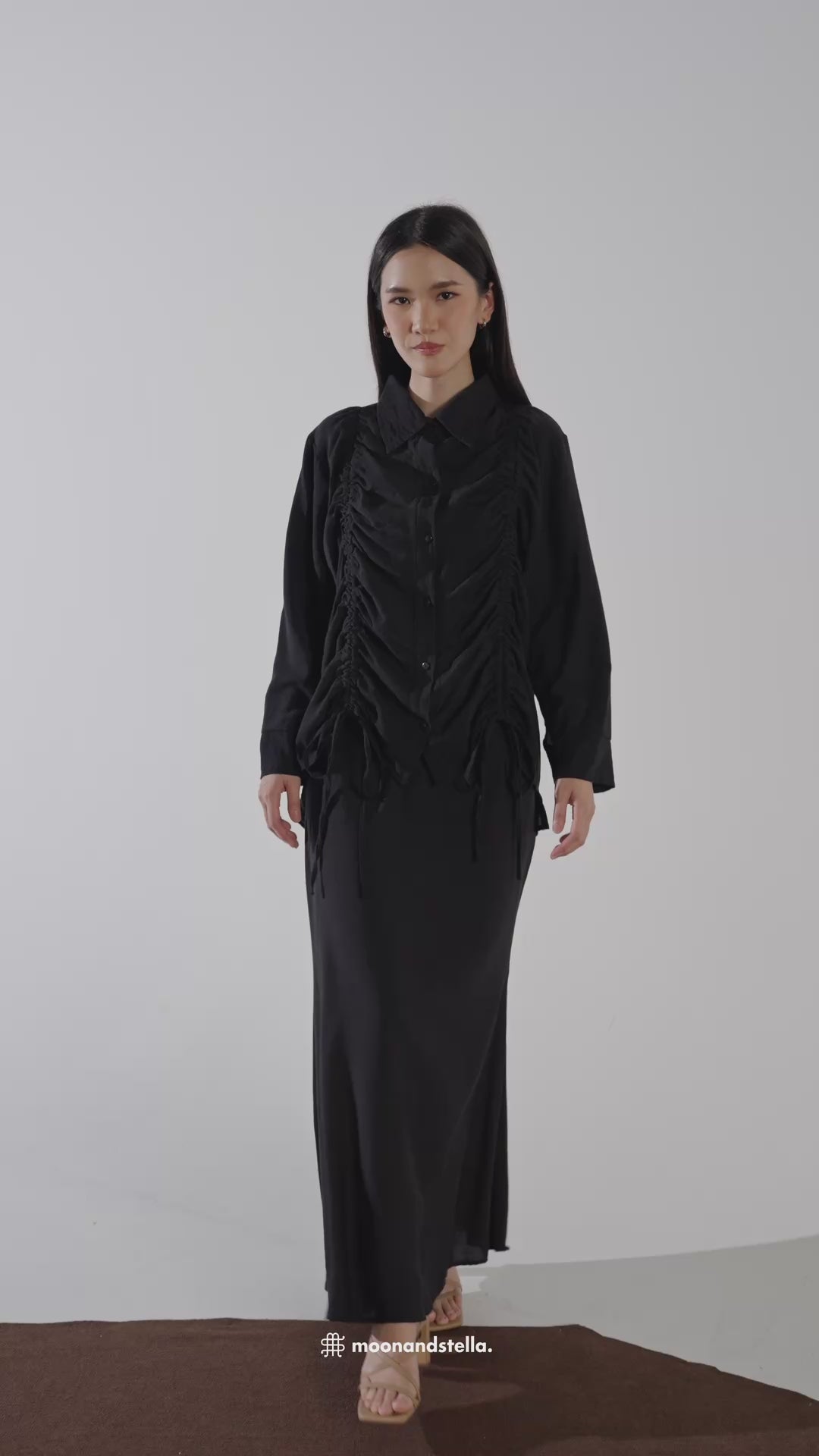 KIANIE TOP & SKIRT SET - BLACK