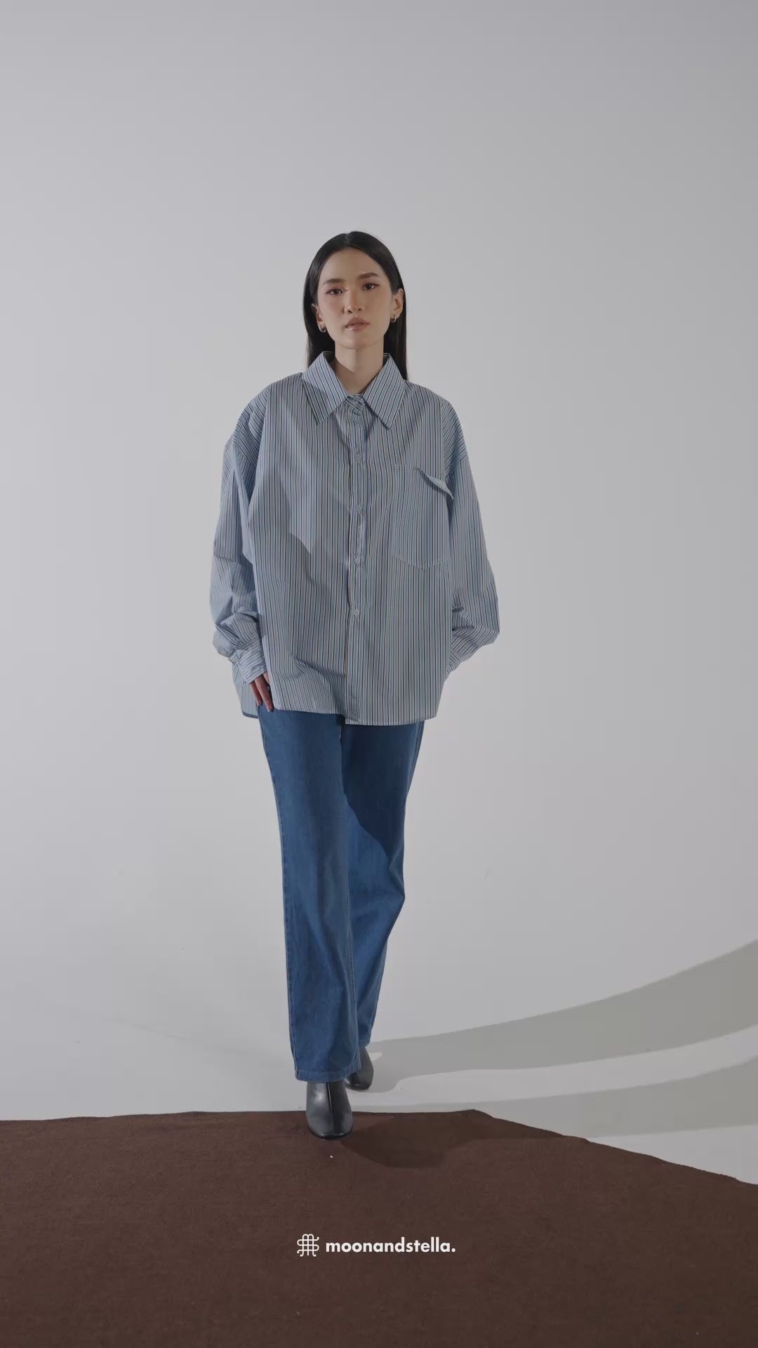 AVERY CASUAL TOP - BLUE BLACK