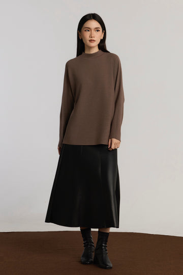 LUNA CASUAL TOP - COFFEE