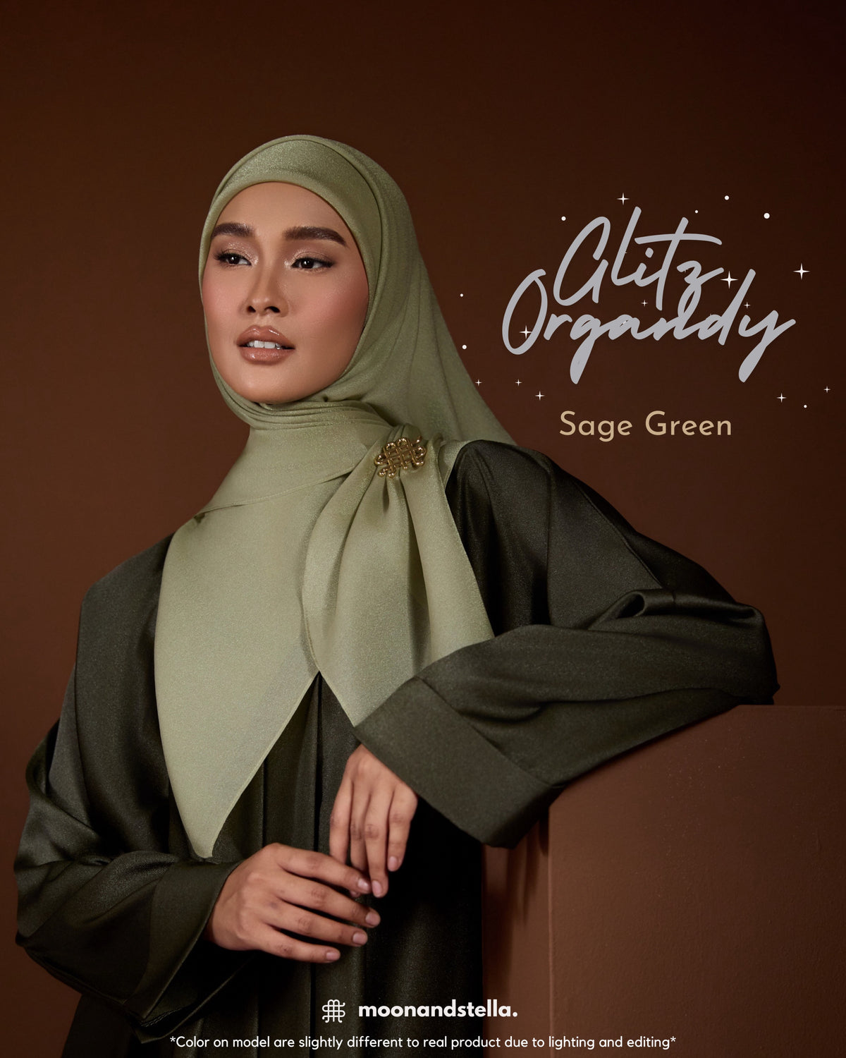 GLITZ ORGANDY - SAGE GREEN